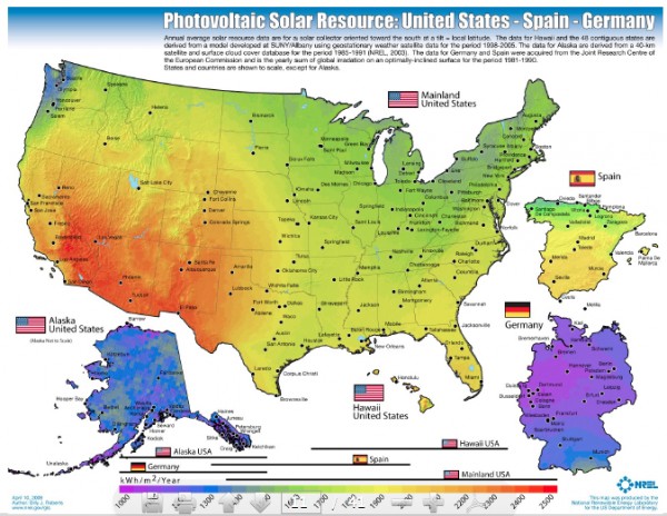If Germany can produce 50% of its energy from solar what can California do? Monterey, Santa Cruz, Half Moon Bay, San Jose, Santa Clara, and Aptos all have better solar potential.