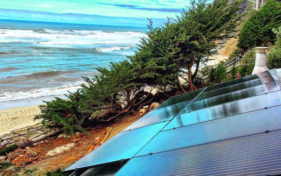 Solar Panel System by the Ocean